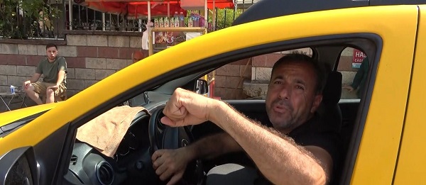 Pişkin taksici kameraya böyle yansıdı
