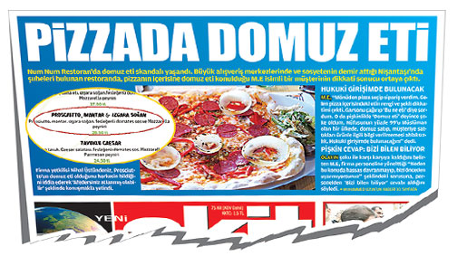 Pizza’da domuz etine inceleme