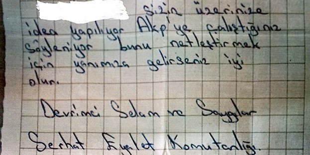 PKK vatandaşı böyle tehdit ediyor