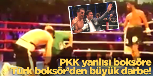 PKK yanlısı boksöre Türk boksör'den büyük darbe!