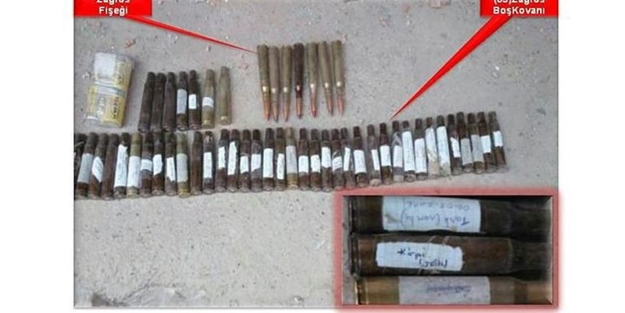 Teröristlerin boş kovanlarında alçak notlar