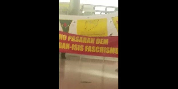 PKK/YPG yandaşları Almanya'da havalimanını bastı! Polis izlemekle yetindi