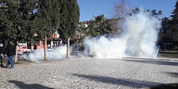 Polis biber gazı kullandı! Mardin'de taşlı sopalı kavga