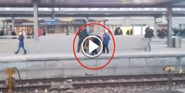 Polis köpeği kadını raylara düşürdü!