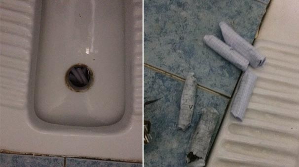 Polis uyuşturucuyu tuvalette buldu