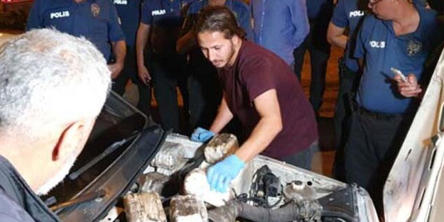 Polise çarpıp kaçan otomobilden bakın neler çıktı?