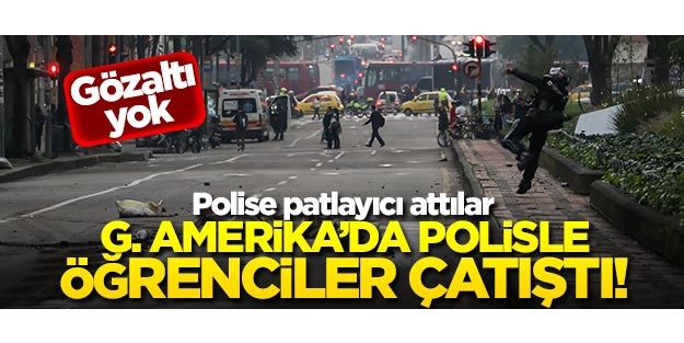 Polise patlayıcı attılar... G. Amerika'da polisle öğrenciler çatıştı! Gözaltı yok