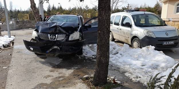 Polisin ihtarına uymayan sürücü kaza yaptı