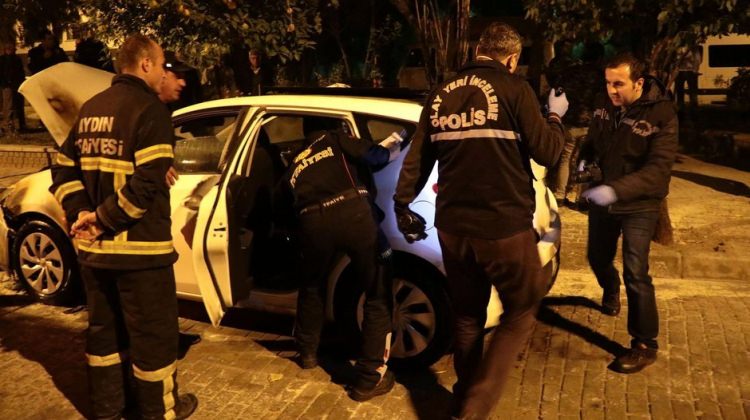 Polisin otomobili kundaklandı