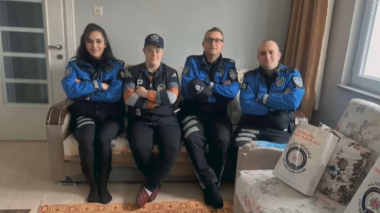 Polisler down sendromlu genci mutlu etti