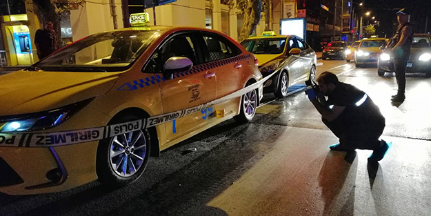 Polisler kısa sürede geldi! Taksiye silahlı saldırı düzenlendi