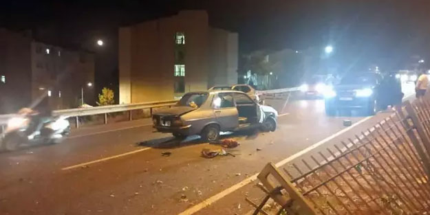 Polisleri peşine takıp kaza yaptı