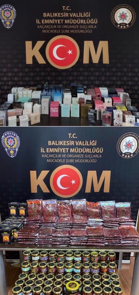 Polisten kaçak parfüm ve nargile tütününe operasyon 