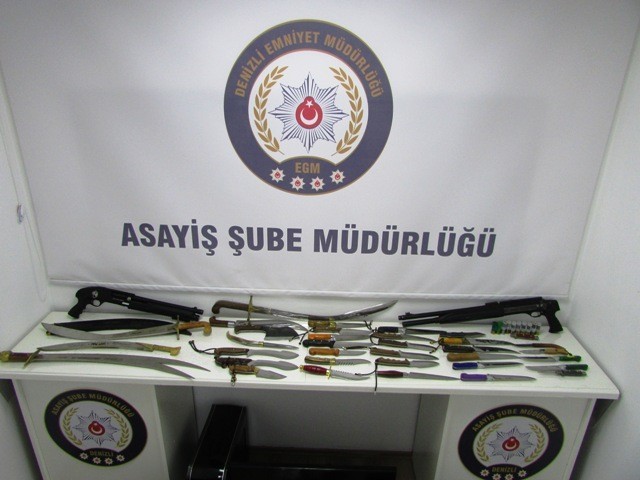Pompalı tüfek, kılıç ve av bıçağı çalan hırsız tutuklandı 