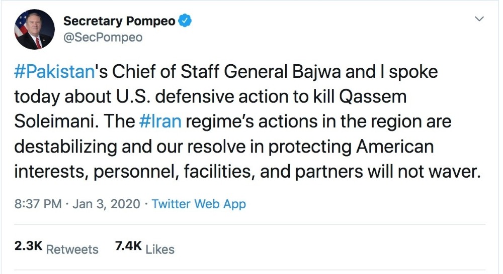 Pompeo: “ABD’nin çıkarlarını koruma kararlılığımız değişmeyecek” 