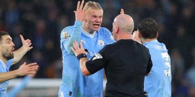 Premier Lig'de hakem skandalı! Haaland çılgına döndü