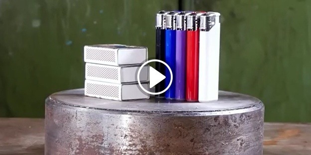 Pres makinesinde çakmak preslenirse...