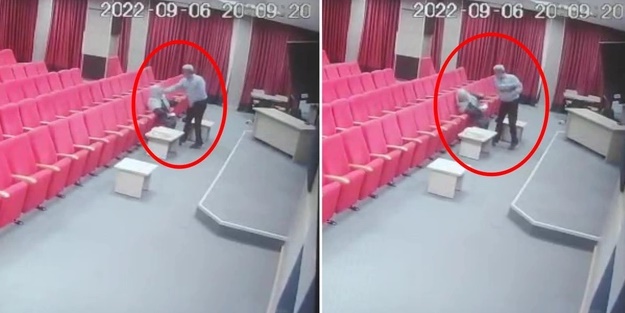 Protokole oturan kadını darp etti!