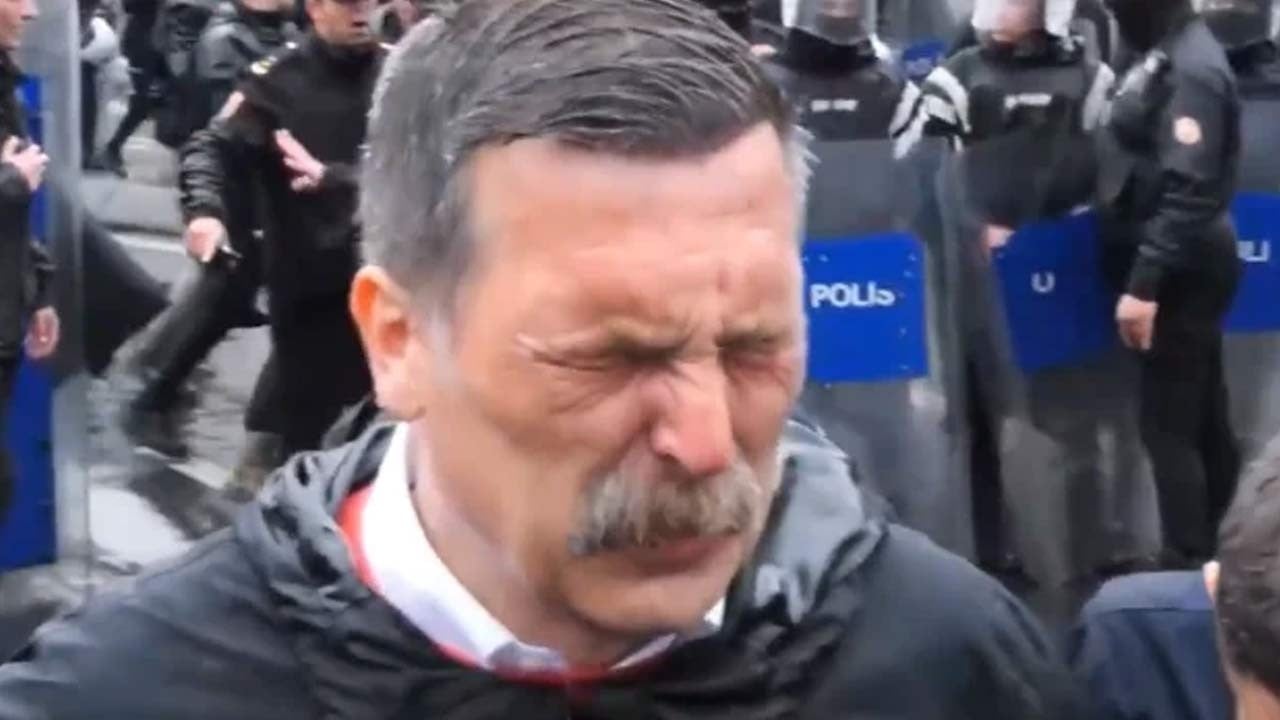 Provokatör Erkan gaz yedi