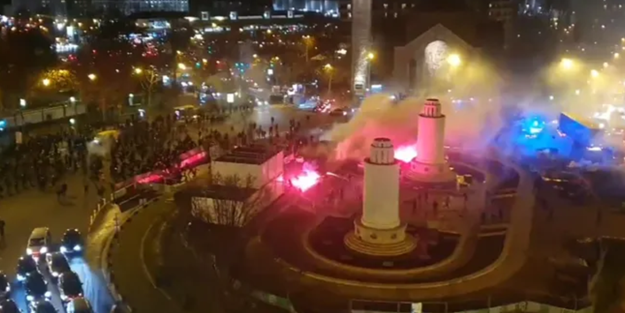 PSG-Galatasaray maçı öncesi Fransız holiganlar Türklere saldırdı!