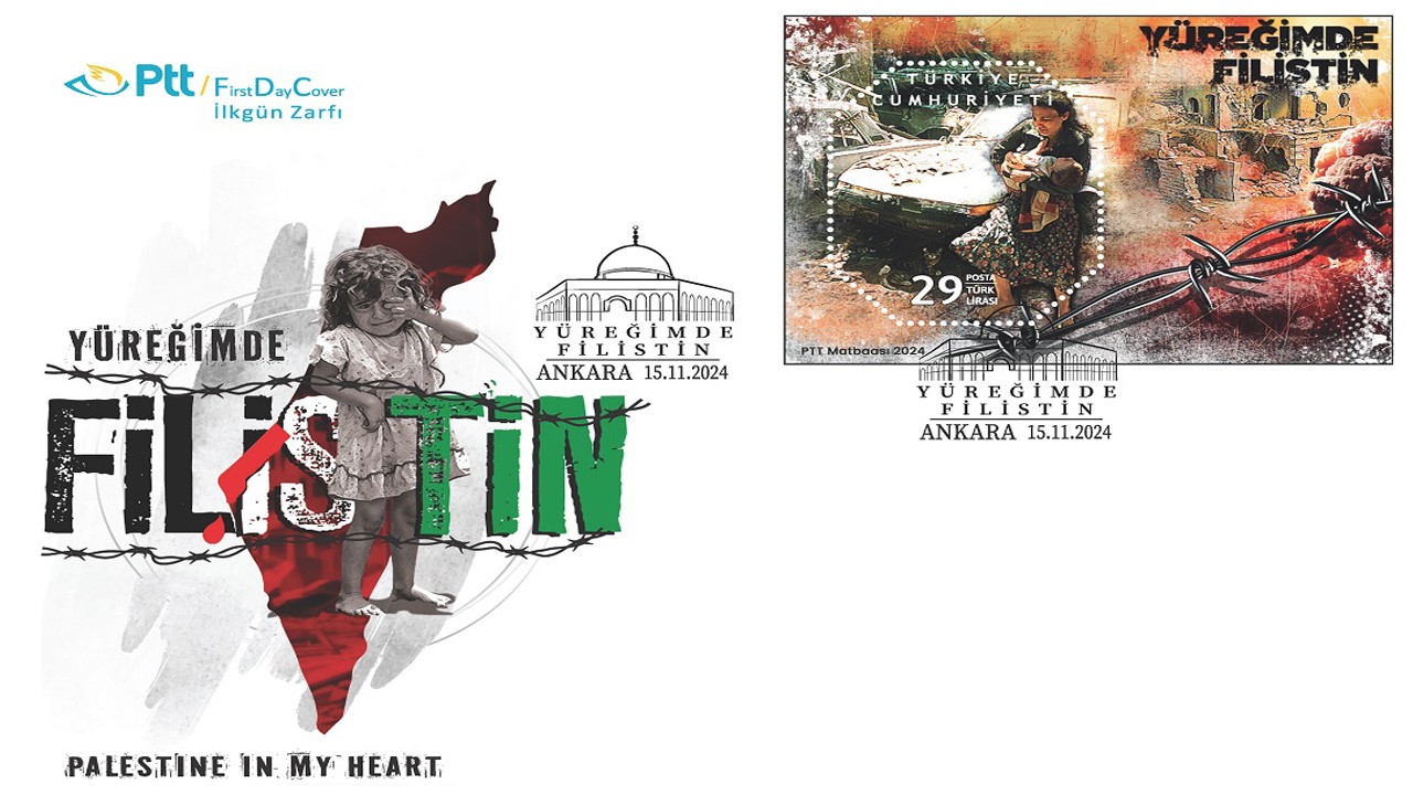 PTT AŞ, filatelik ürünlerle Filistin’e destek oluyor! "Yüreğimde Filistin" anma pulu
