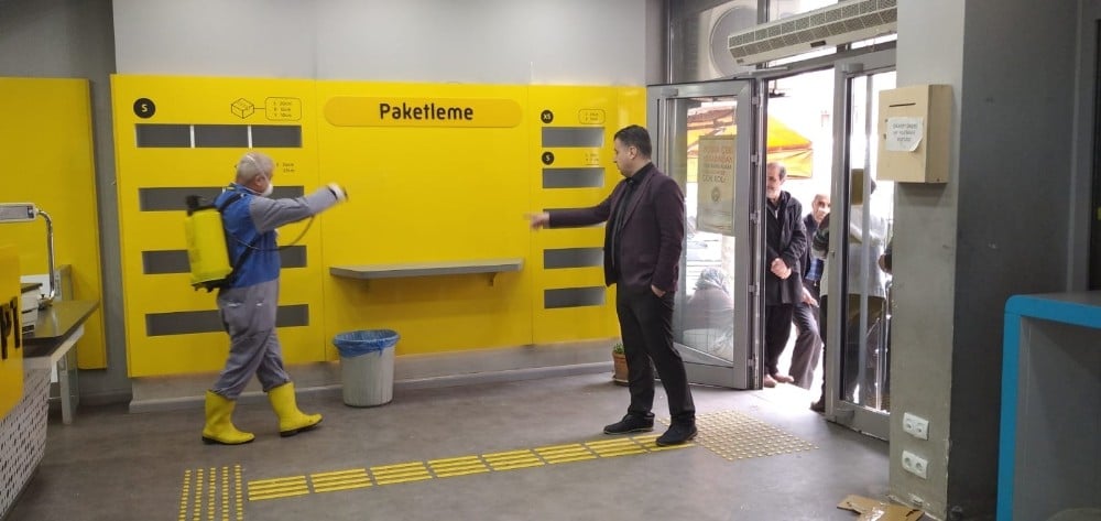 PTT’de dezenfekte çalışmaları devam ediyor 