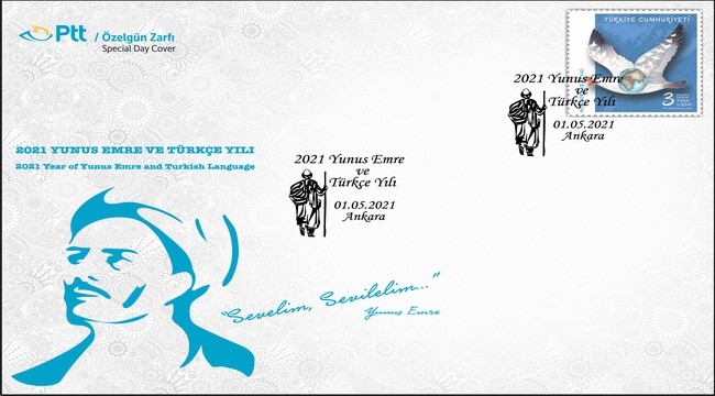 PTT’den ‘2021 Yunus Emre ve Türkçe Yılı’ konulu özelgün zarfı