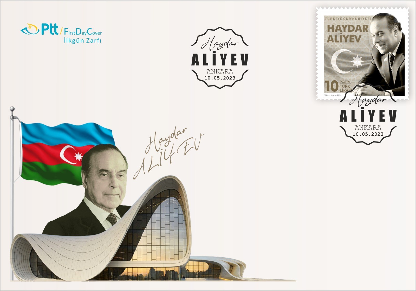 PTT'den “Haydar Aliyev” konulu anma pulu ve ilkgün zarfı