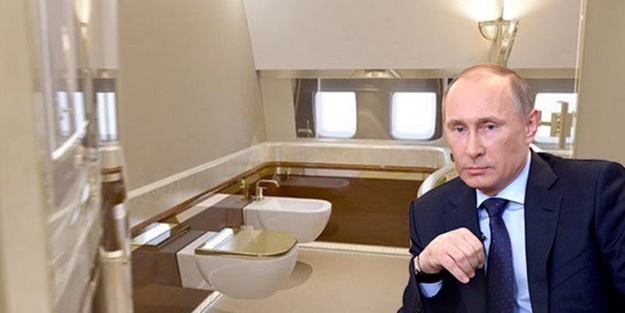Putin'in altın tuvaletli uçan kalesi ilk kez görüntülendi!