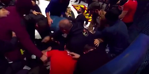 Ringe çıkıp kışkırttı! Ortalık savaş alanına döndü