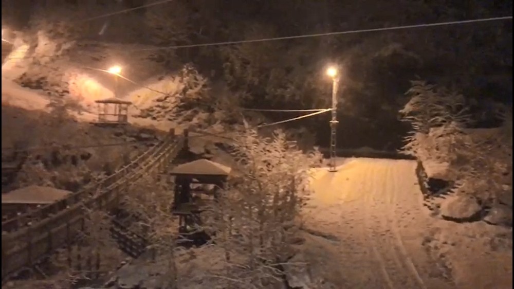 Rize’de aniden bastıran kar hayatı olumsuz etkiledi 