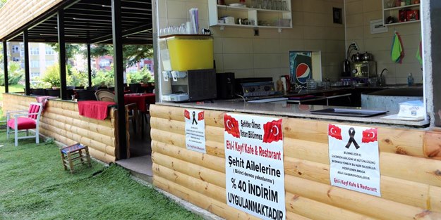 Rize'de bir cafe, şehit yakınlarına indirimli hizmet verecek