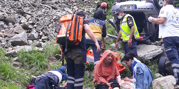 Rize'de facia kaza! 1 ölü 3 yaralı