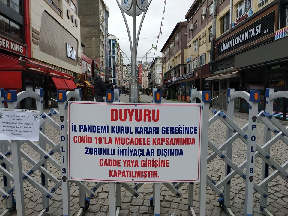 Rize’nin kalabalık caddelerine giriş yasaklandı 