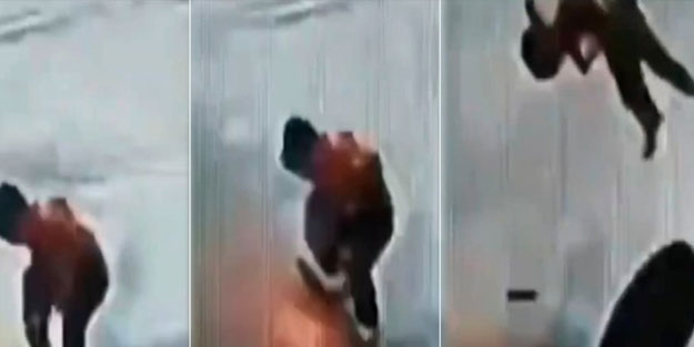 Rögar kapağına torpil atan çocuk metrelerce havaya uçtu