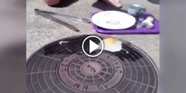 Rögar kapağında yumurta pişirdi!