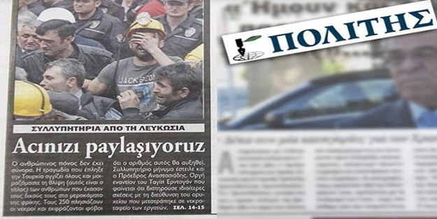 Rum gazetesinden Soma için Türkçe başlık