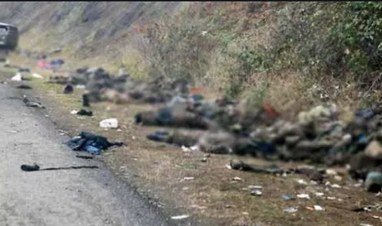 Rus askerler, cesetler içinde görev yapıyor! Karabağ Ermeni mezarlığı!