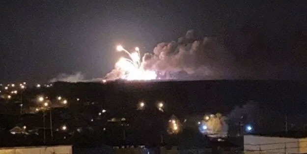 Rus ordusuna ait mühimmat deposu patladı