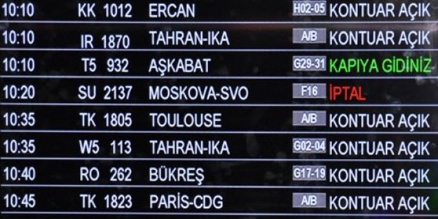 Rus uçağı İstanbul seferini iptal etti