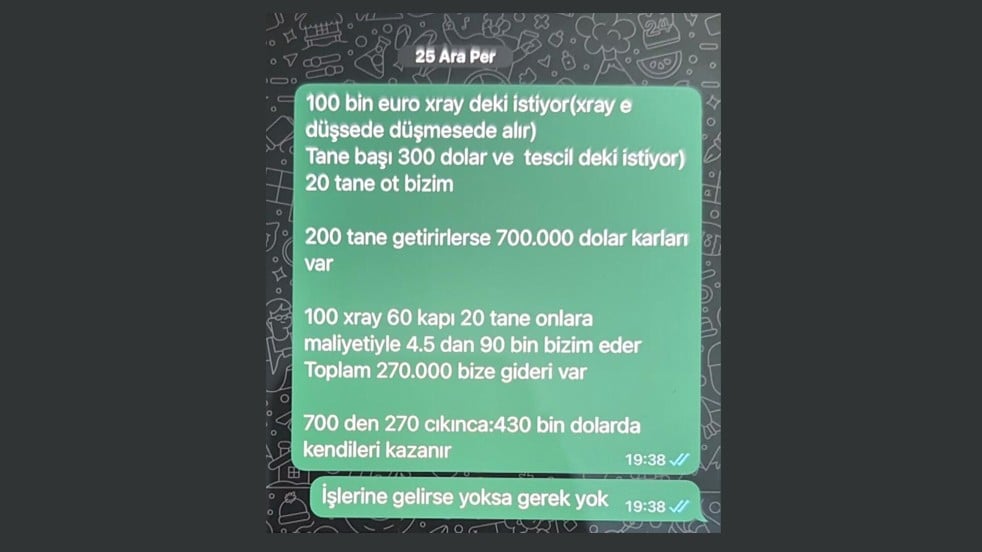 Rüşvet yazışmaları ortaya çıktı! Uyuşturucu taşıyan tır için 270 bin avroluk pazarlık