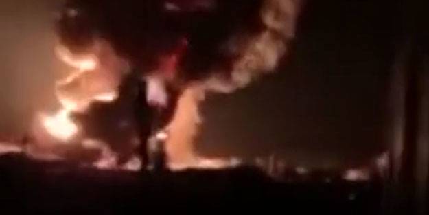 Rusya petrol deposunu vurdu: Dehşet verici görüntüler!