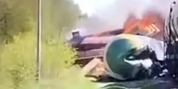 Rusya sınırında patlama! Sabotaj: Rus vatandaşlarını, Rusya'yı korkuttu! Tren raydan çıktı