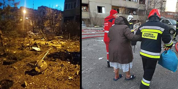 Rusya sivil yerleşim yerini hedef aldı! Kiev'de 16 katlı binaya roket saldırısı