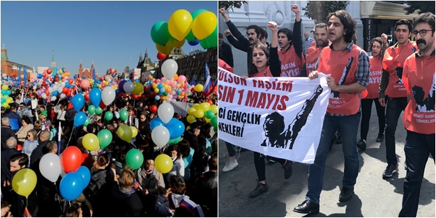 Rusya ve Türkiye'deki 1 Mayıs kutlamaları arasındaki fark!