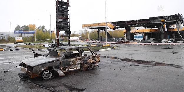 Rusya'nın vurduğu bölgeden feci görüntüler