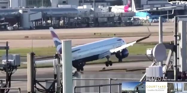 Rüzgar uçağı savurdu! Pilot faciayı böyle önledi!