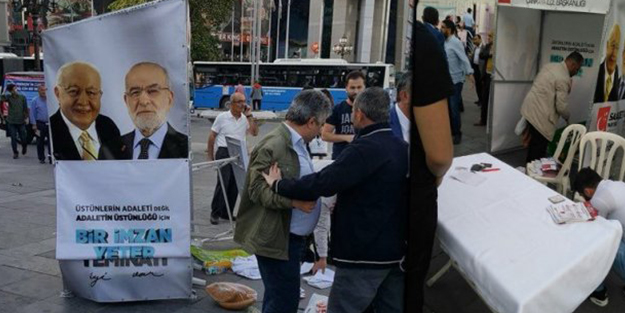 Saadet Partisi'nin standına saldırı!