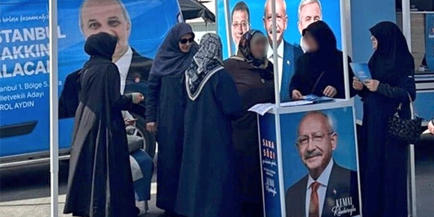 Saadetli kadınlar başörtüsüne '1 metrelik bez parçası' diyen Kılıçdaroğlu için oy topluyor!