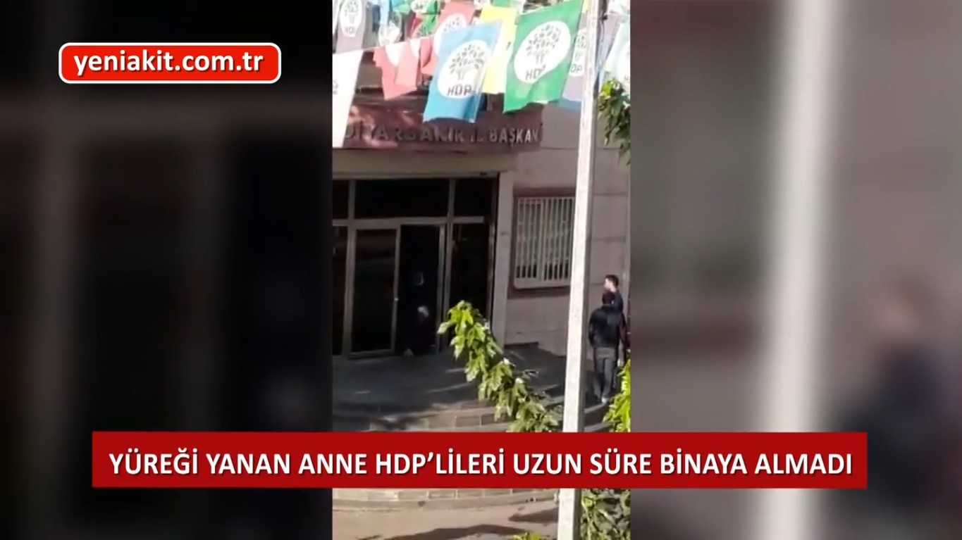 Sabiha anne elinde terlikle bina girişine oturdu! Uzun süre HDP'lileri içeri almadı